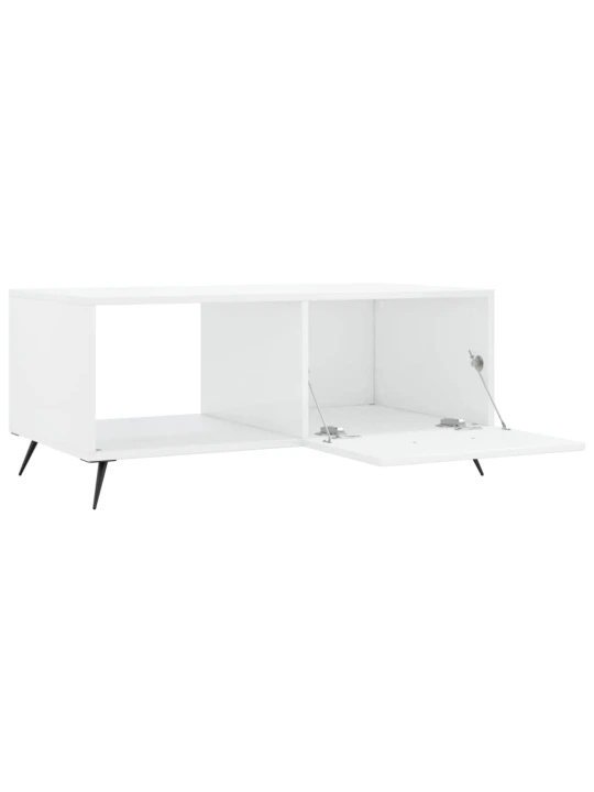 Konferenční stolek lesklý bílý 90 x 50 x 40 cm kompozitní dřevo