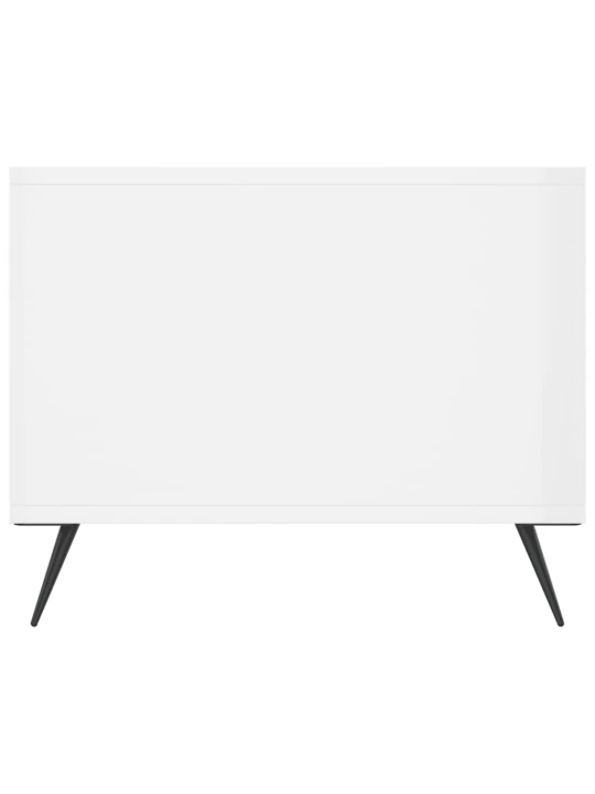 Konferenční stolek lesklý bílý 90 x 50 x 40 cm kompozitní dřevo