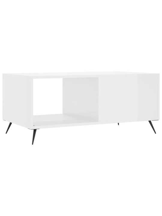 Konferenční stolek lesklý bílý 90 x 50 x 40 cm kompozitní dřevo