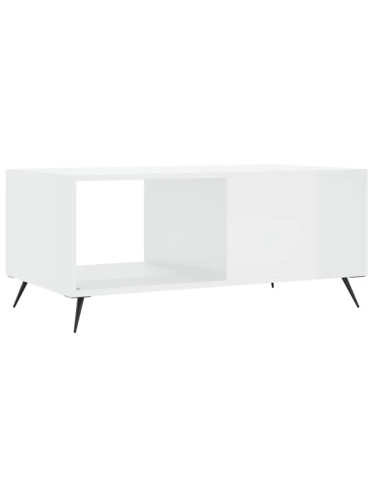 Konferenční stolek lesklý bílý 90 x 50 x 40 cm kompozitní dřevo