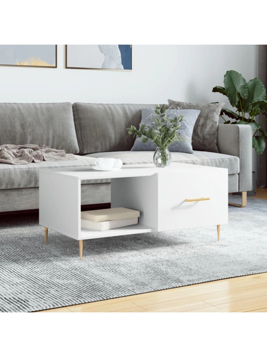 Konferenční stolek bílý 90 x 50 x 40 cm kompozitní dřevo