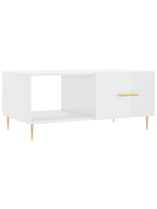 Konferenční stolek lesklý bílý 90 x 50 x 40 cm kompozitní dřevo
