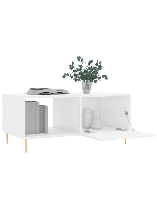 Konferenční stolek lesklý bílý 90 x 50 x 40 cm kompozitní dřevo