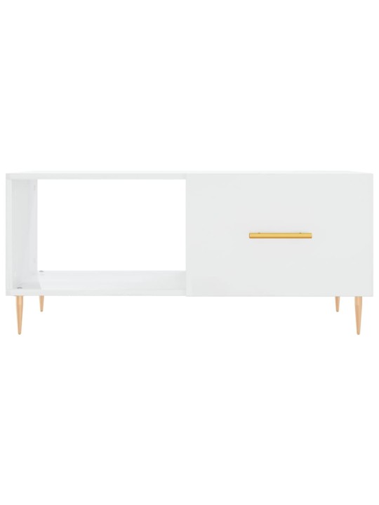 Konferenční stolek lesklý bílý 90 x 50 x 40 cm kompozitní dřevo