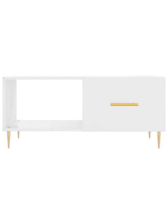 Konferenční stolek lesklý bílý 90 x 50 x 40 cm kompozitní dřevo