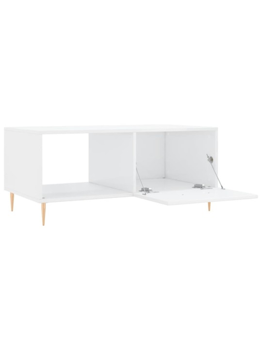 Konferenční stolek lesklý bílý 90 x 50 x 40 cm kompozitní dřevo