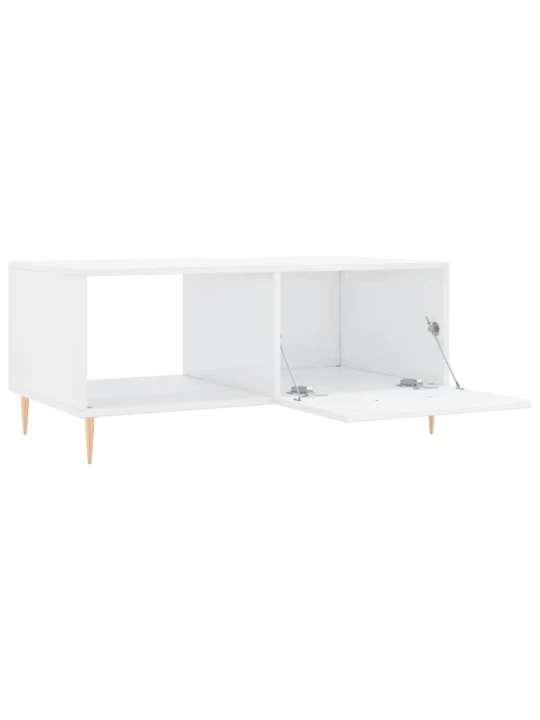 Konferenční stolek lesklý bílý 90 x 50 x 40 cm kompozitní dřevo