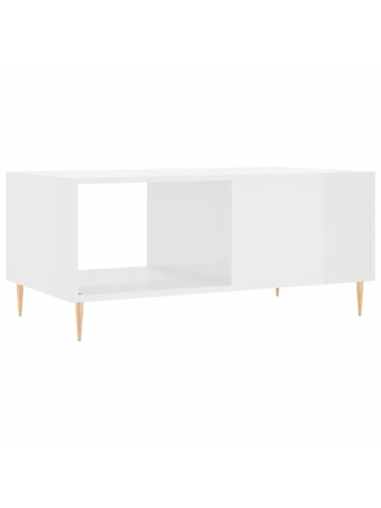 Konferenční stolek lesklý bílý 90 x 50 x 40 cm kompozitní dřevo