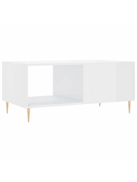Konferenční stolek lesklý bílý 90 x 50 x 40 cm kompozitní dřevo