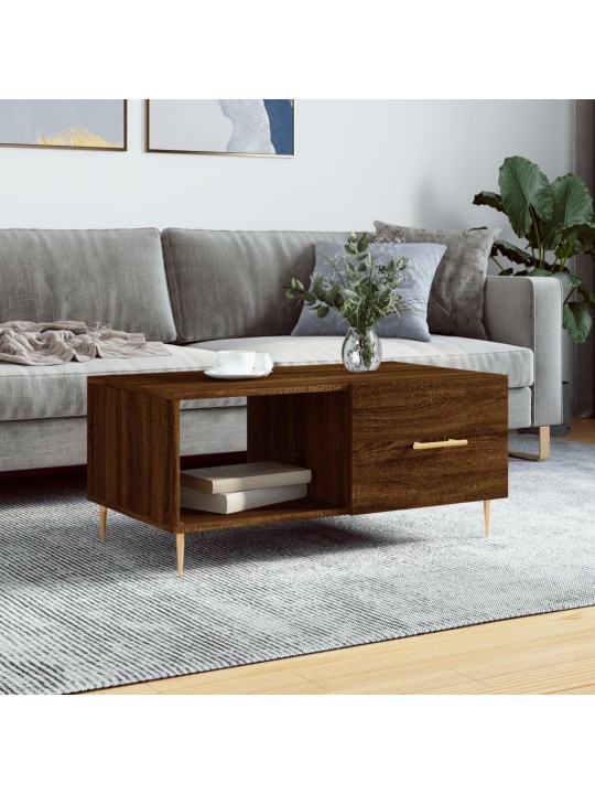Konferenční stolek hnědý dub 90 x 50 x 40 cm kompozitní dřevo