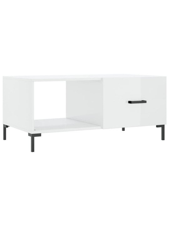 Konferenční stolek lesklý bílý 90 x 50 x 40 cm kompozitní dřevo