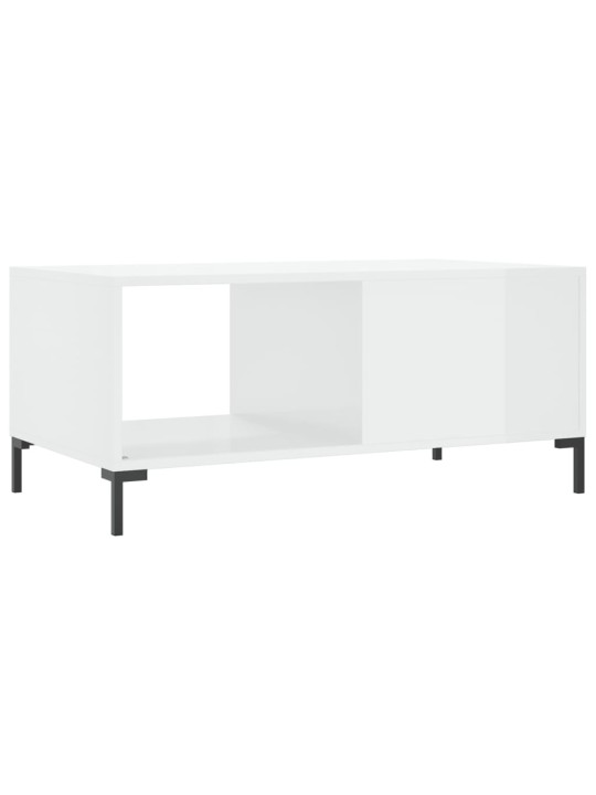 Konferenční stolek lesklý bílý 90 x 50 x 40 cm kompozitní dřevo