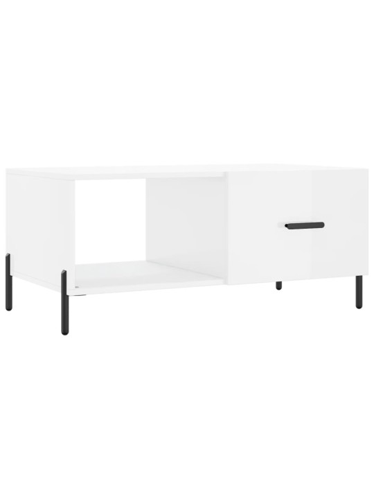 Konferenční stolek lesklý bílý 90 x 50 x 40 cm kompozitní dřevo