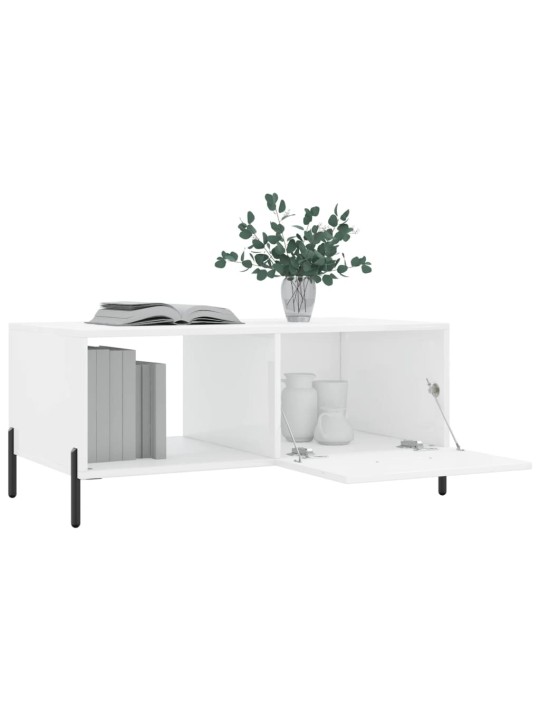 Konferenční stolek lesklý bílý 90 x 50 x 40 cm kompozitní dřevo