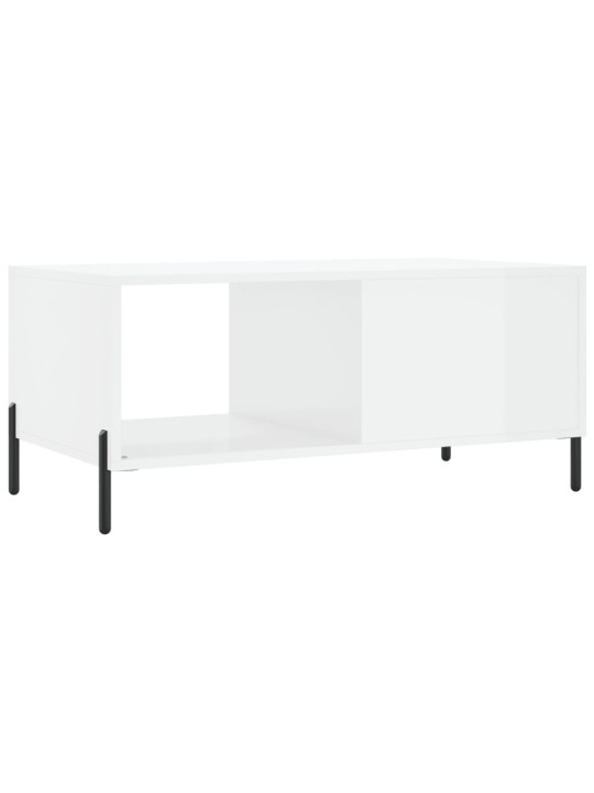 Konferenční stolek lesklý bílý 90 x 50 x 40 cm kompozitní dřevo
