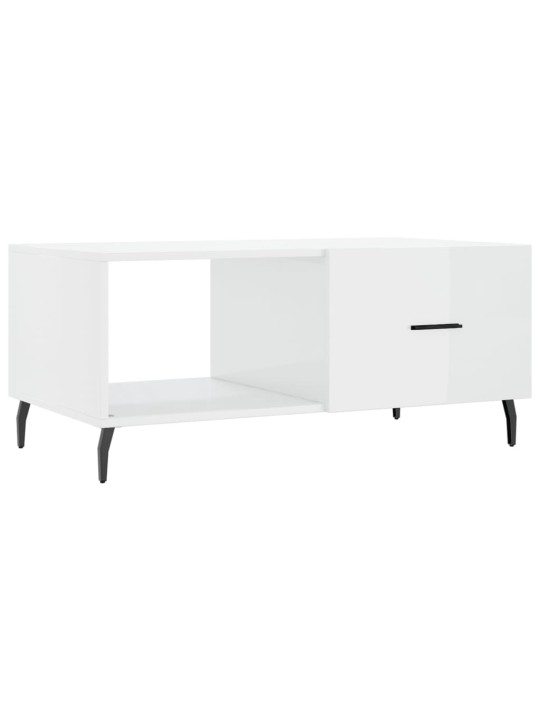 Konferenční stolek lesklý bílý 90 x 50 x 40 cm kompozitní dřevo