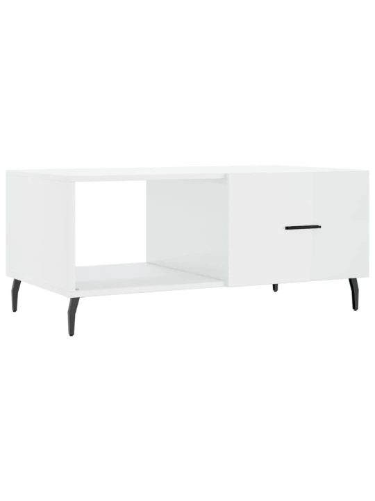 Konferenční stolek lesklý bílý 90 x 50 x 40 cm kompozitní dřevo