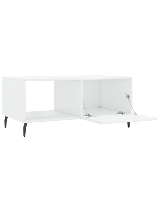 Konferenční stolek lesklý bílý 90 x 50 x 40 cm kompozitní dřevo