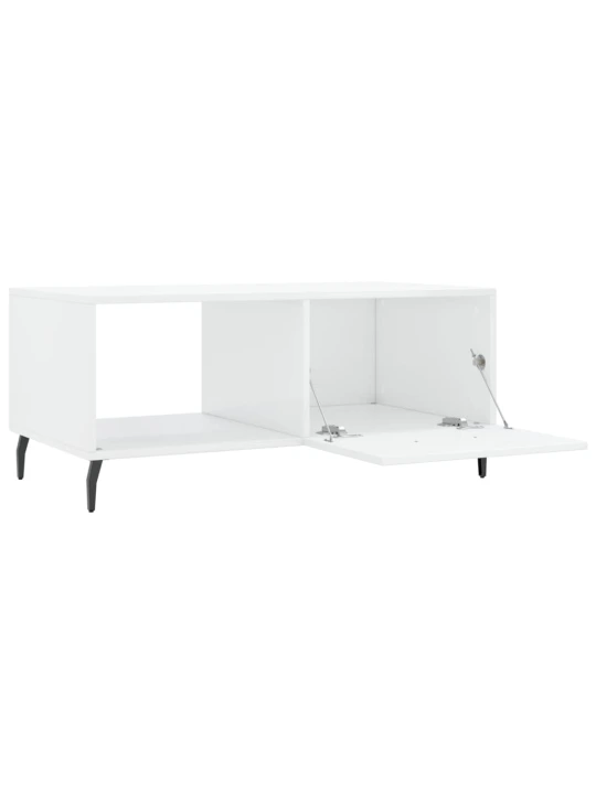 Konferenční stolek lesklý bílý 90 x 50 x 40 cm kompozitní dřevo