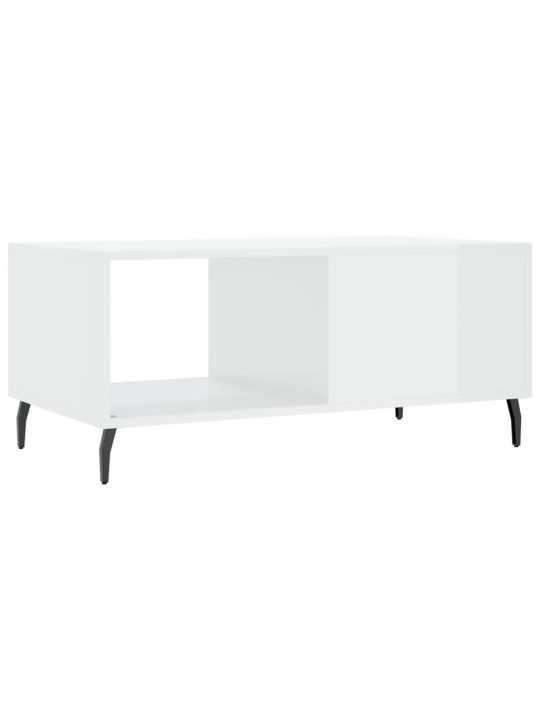 Konferenční stolek lesklý bílý 90 x 50 x 40 cm kompozitní dřevo