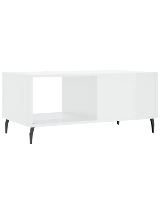 Konferenční stolek lesklý bílý 90 x 50 x 40 cm kompozitní dřevo