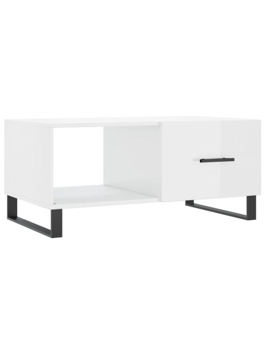 Konferenční stolek lesklý bílý 90 x 50 x 40 cm kompozitní dřevo