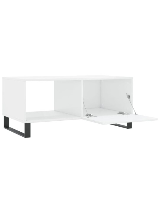 Konferenční stolek lesklý bílý 90 x 50 x 40 cm kompozitní dřevo