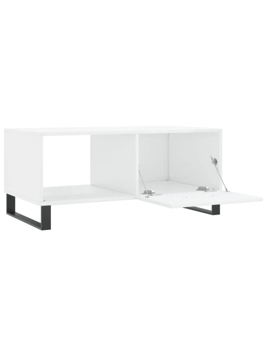 Konferenční stolek lesklý bílý 90 x 50 x 40 cm kompozitní dřevo
