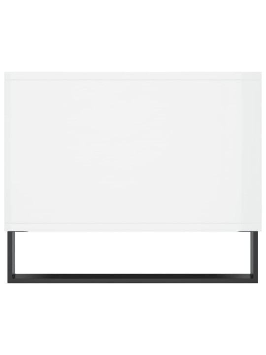 Konferenční stolek lesklý bílý 90 x 50 x 40 cm kompozitní dřevo