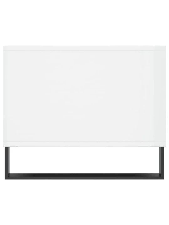 Konferenční stolek lesklý bílý 90 x 50 x 40 cm kompozitní dřevo