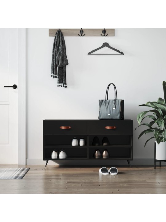 Botník černý 102 x 35 x 55 cm kompozitní dřevo