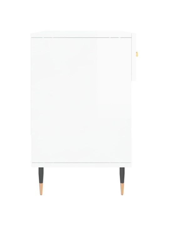Botník bílý s vysokým leskem 102 x 35 x 55 cm kompozitní dřevo