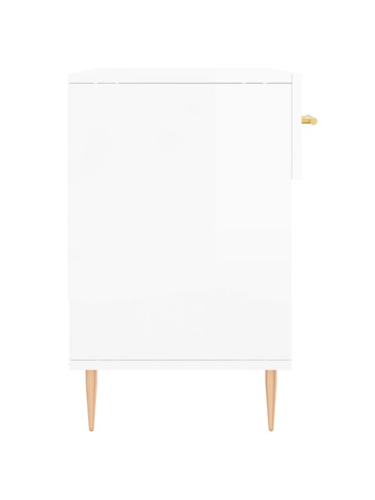 Botník bílý s vysokým leskem 102 x 35 x 55 cm kompozitní dřevo