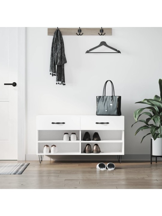 Botník bílý 102 x 35 x 55 cm kompozitní dřevo