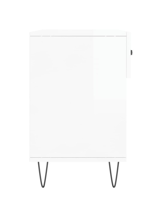 Botník bílý s vysokým leskem 102 x 35 x 55 cm kompozitní dřevo