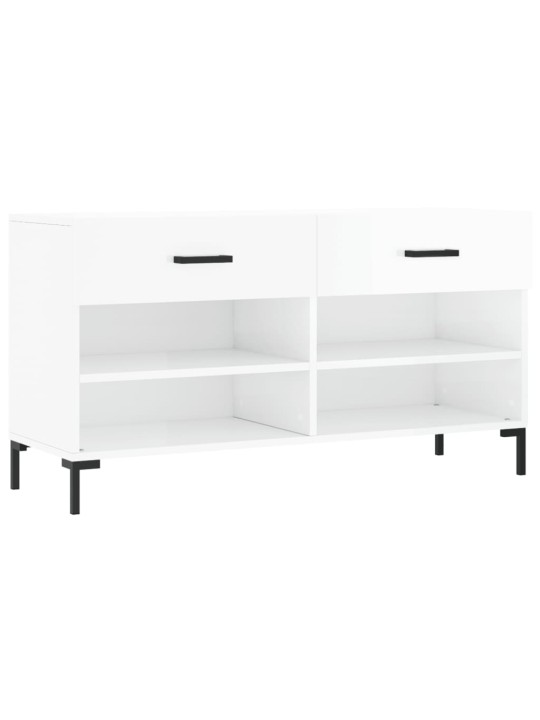 Botník bílý s vysokým leskem 102 x 35 x 55 cm kompozitní dřevo