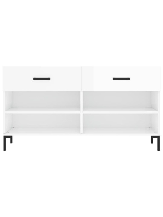 Botník bílý s vysokým leskem 102 x 35 x 55 cm kompozitní dřevo