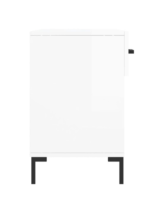 Botník bílý s vysokým leskem 102 x 35 x 55 cm kompozitní dřevo