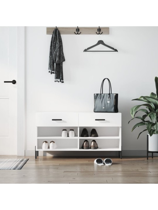 Botník bílý 102 x 35 x 55 cm kompozitní dřevo
