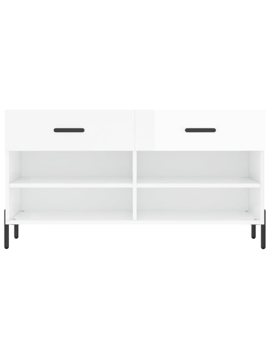Botník bílý s vysokým leskem 102 x 35 x 55 cm kompozitní dřevo