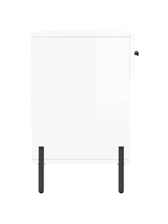 Botník bílý s vysokým leskem 102 x 35 x 55 cm kompozitní dřevo