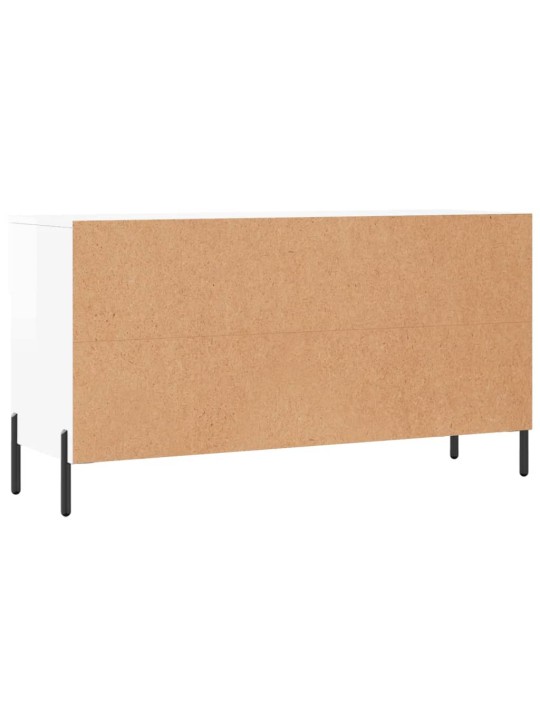 Botník bílý s vysokým leskem 102 x 35 x 55 cm kompozitní dřevo