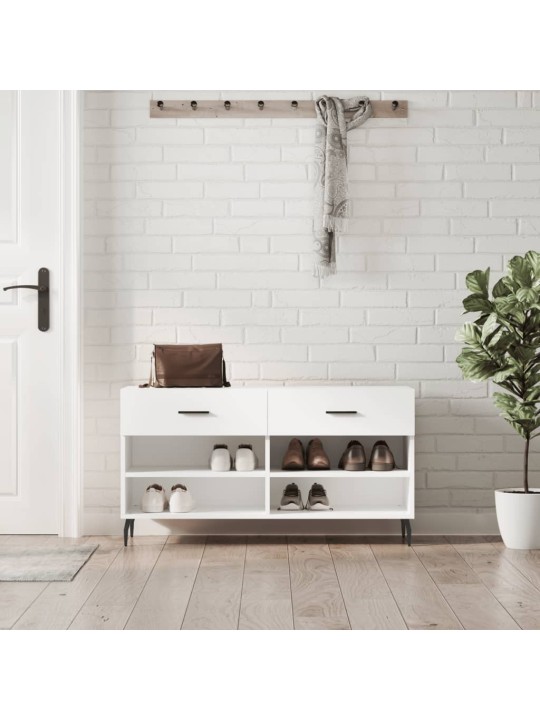 Botník bílý 102 x 35 x 55 cm kompozitní dřevo