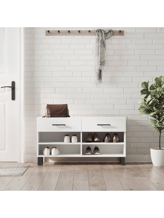 Botník bílý 102 x 35 x 55 cm kompozitní dřevo