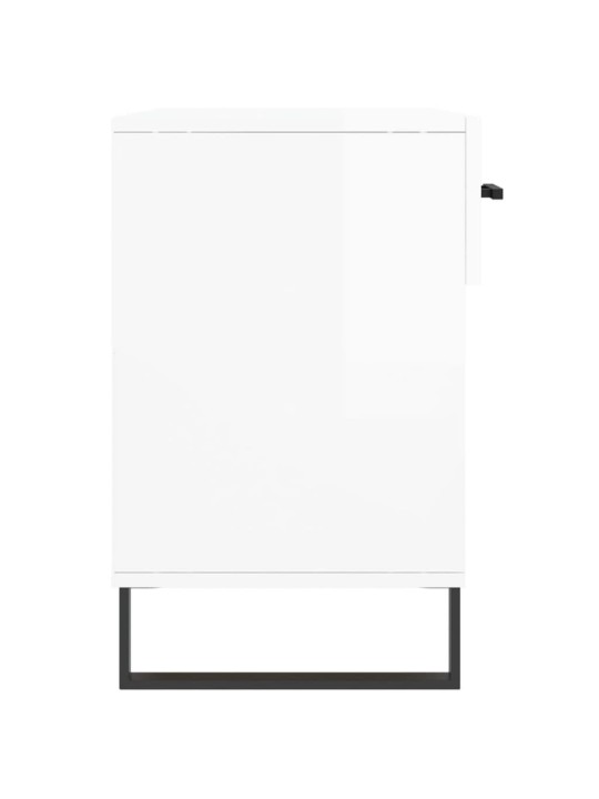 Botník bílý s vysokým leskem 102 x 35 x 55 cm kompozitní dřevo