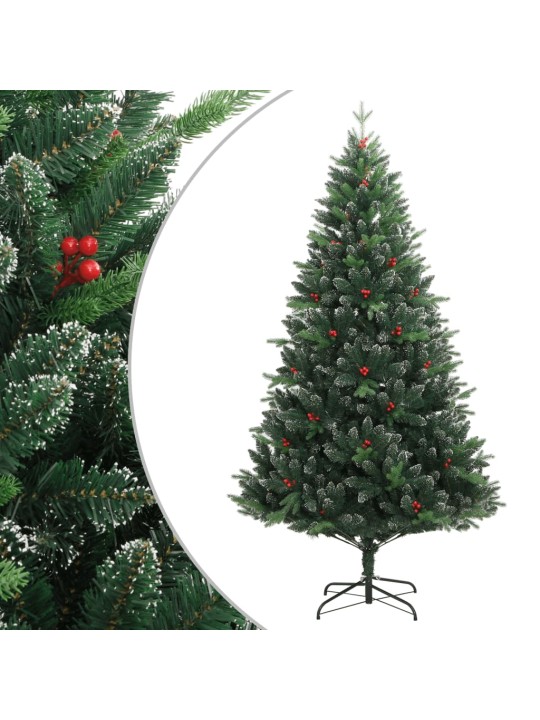 Umělý sklápěcí vánoční stromek s červenými bobulemi 150 cm