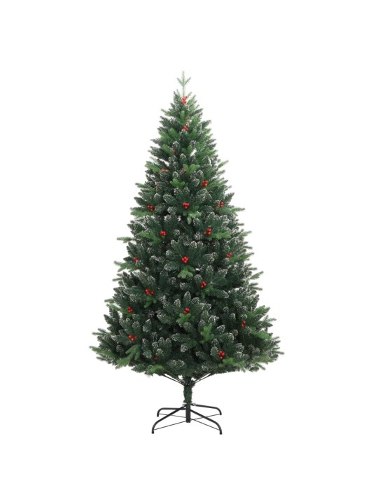 Umělý sklápěcí vánoční stromek s červenými bobulemi 150 cm