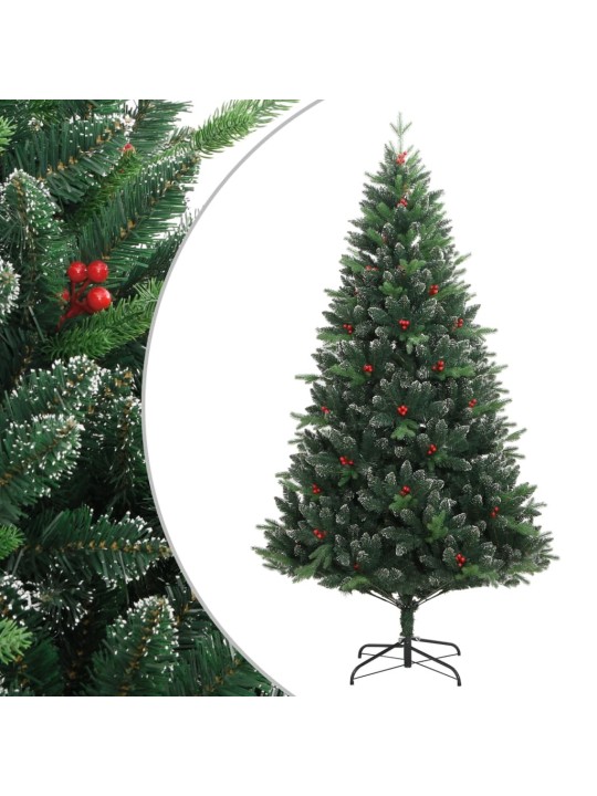Umělý sklápěcí vánoční stromek s červenými bobulemi 210 cm