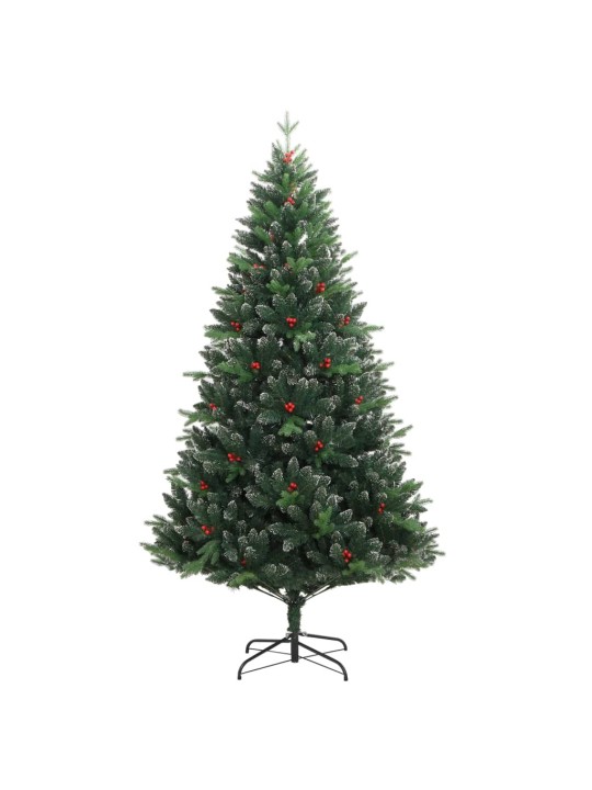 Umělý sklápěcí vánoční stromek s červenými bobulemi 210 cm