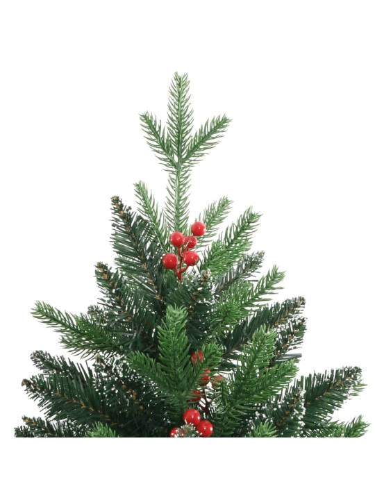 Umělý sklápěcí vánoční stromek s červenými bobulemi 210 cm